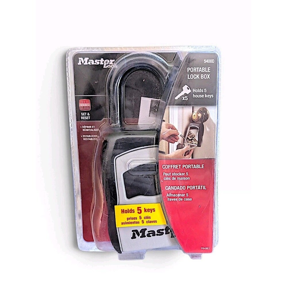 New Master Lock 5400D Portable Key Safe Lock Box 4-Dial Resettable Combination